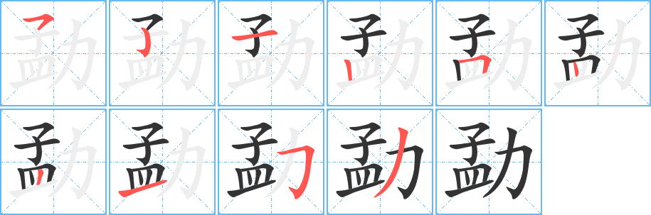 勐字筆畫(huà)寫(xiě)法