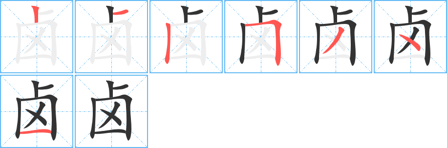 鹵字筆畫(huà)寫(xiě)法