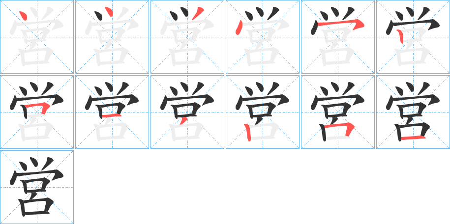 営字筆畫(huà)寫法