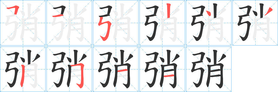 弰字筆畫(huà)寫(xiě)法