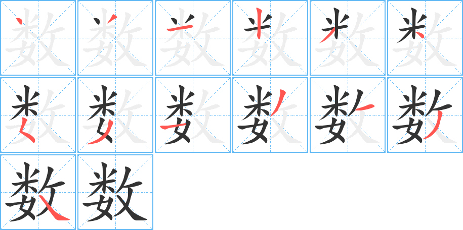 數(shù)字筆畫寫法
