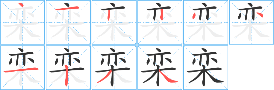 欒字筆畫(huà)寫(xiě)法