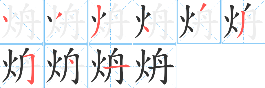 炿字筆畫(huà)寫(xiě)法