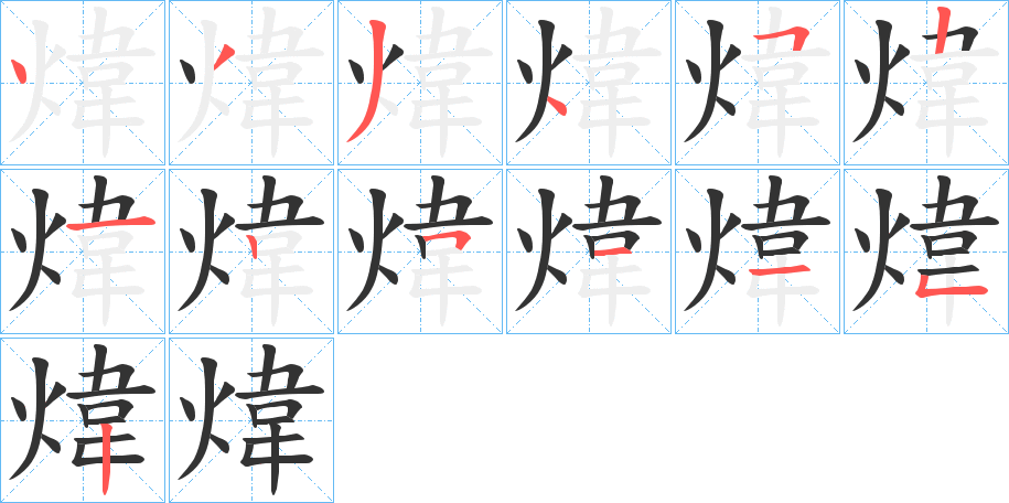 煒字筆畫(huà)寫(xiě)法