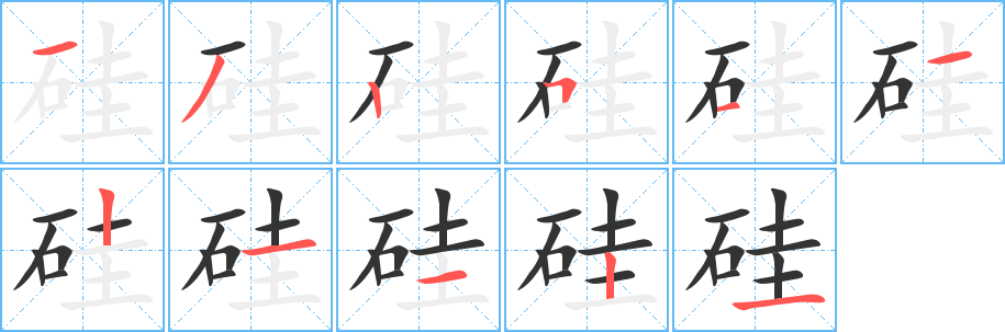 硅字筆畫(huà)寫(xiě)法