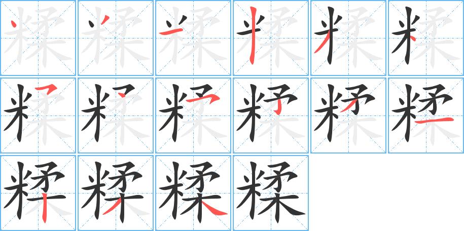 糅字筆畫(huà)寫(xiě)法