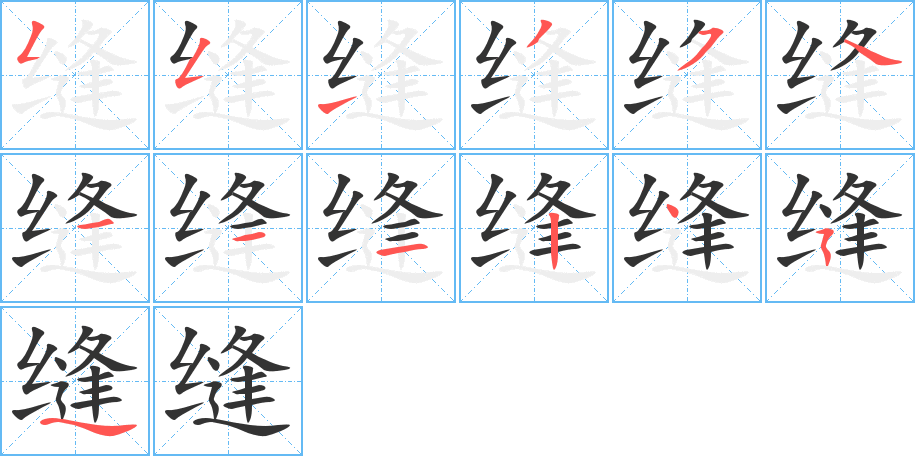 縫字筆畫寫法