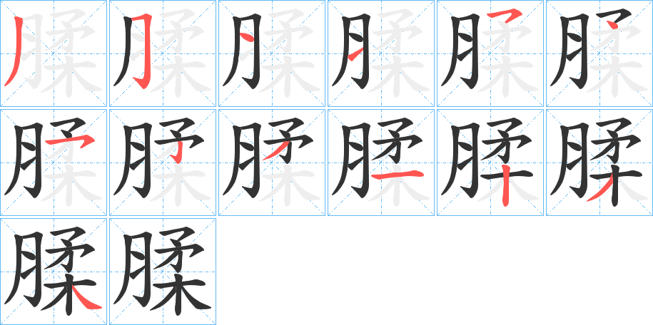 腬字筆畫(huà)寫(xiě)法