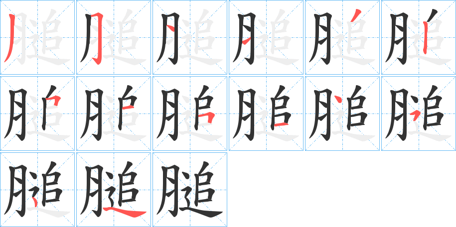膇字筆畫(huà)寫(xiě)法