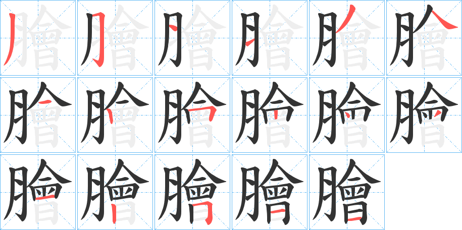 膾字筆畫(huà)寫(xiě)法