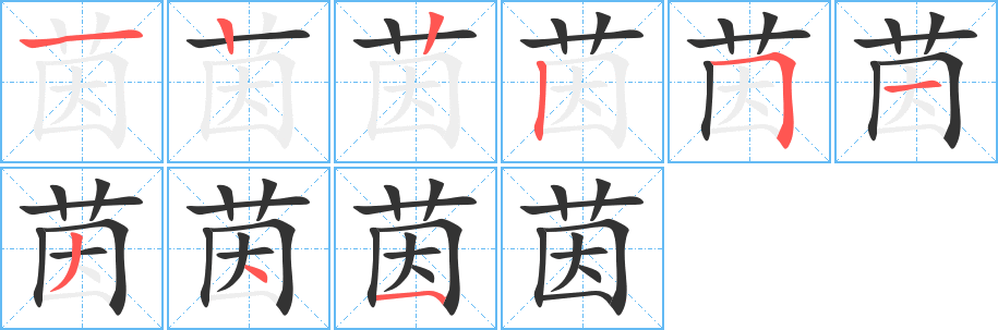 茵字筆畫(huà)寫(xiě)法