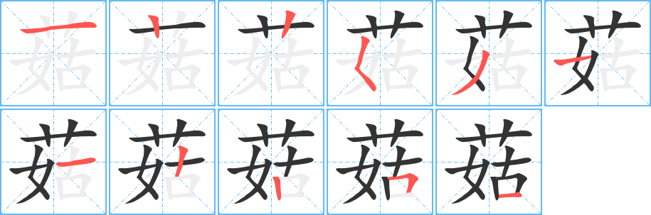 菇字筆畫(huà)寫(xiě)法