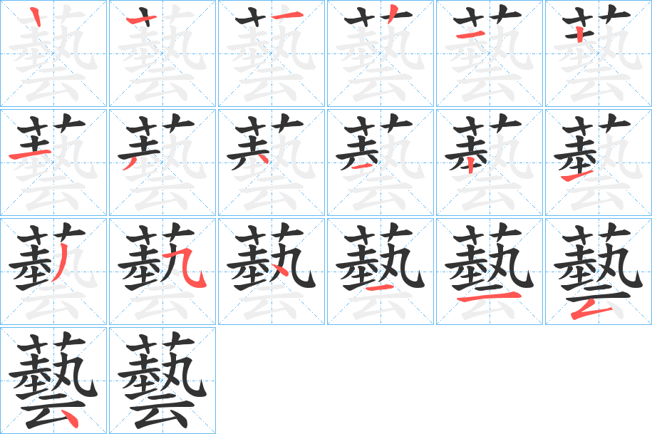 藝字筆畫(huà)寫(xiě)法