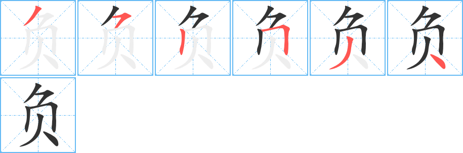負(fù)字筆畫(huà)寫(xiě)法