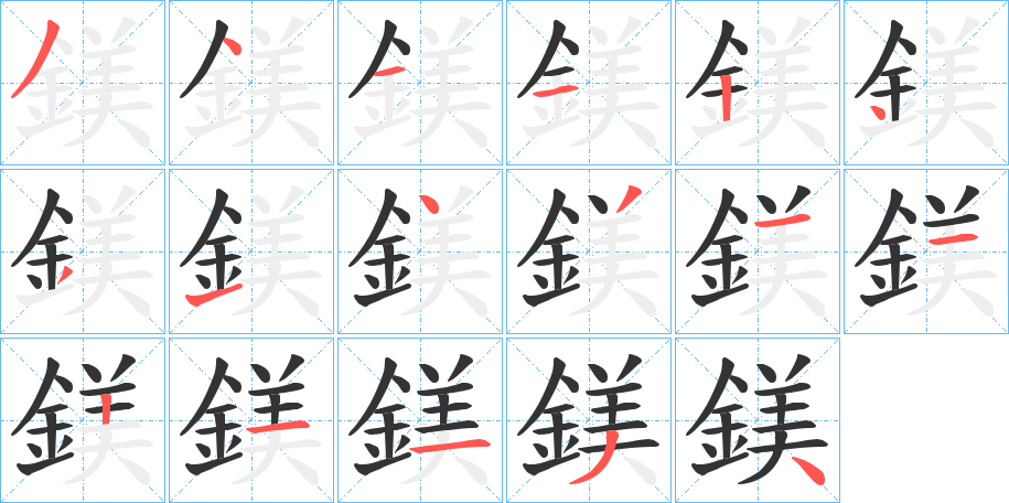 鎂字筆畫(huà)寫(xiě)法