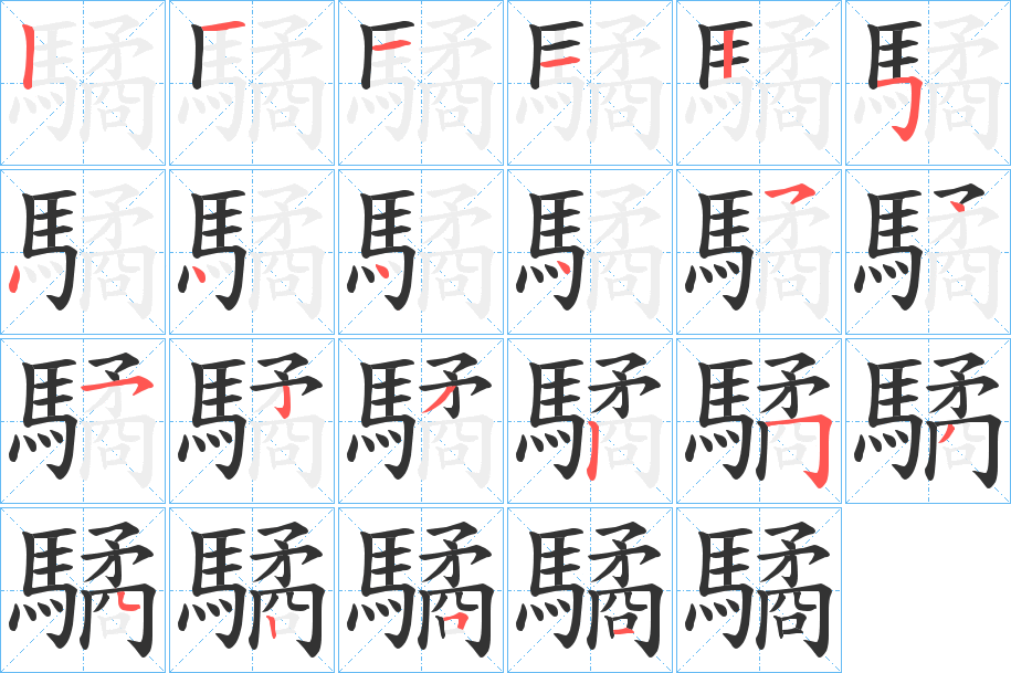 驈字筆畫(huà)寫(xiě)法