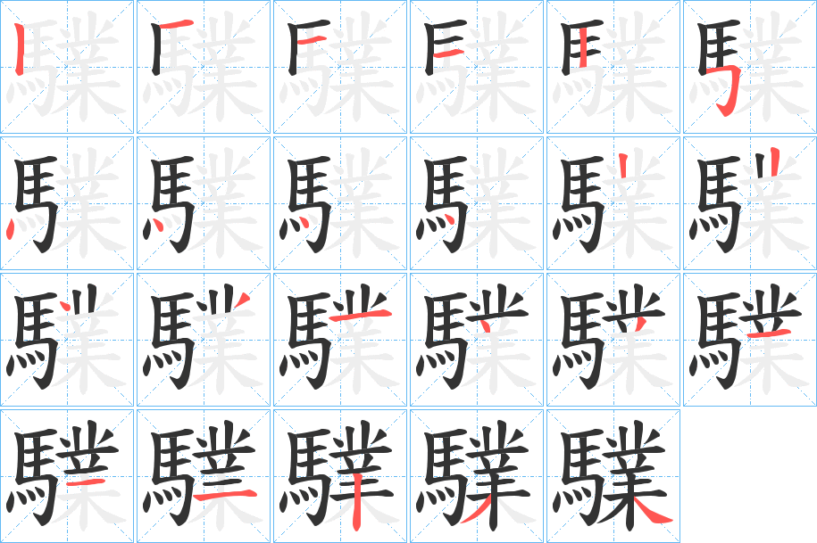 驜字筆畫(huà)寫(xiě)法