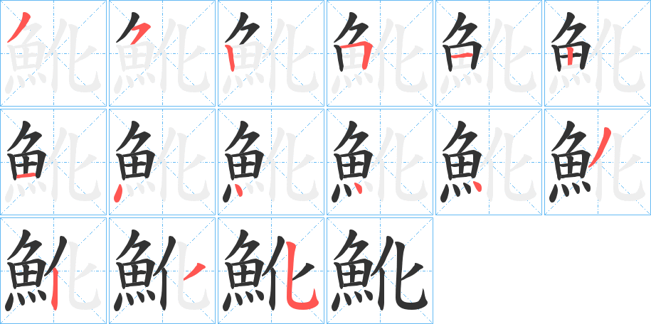 魤字筆畫(huà)寫(xiě)法