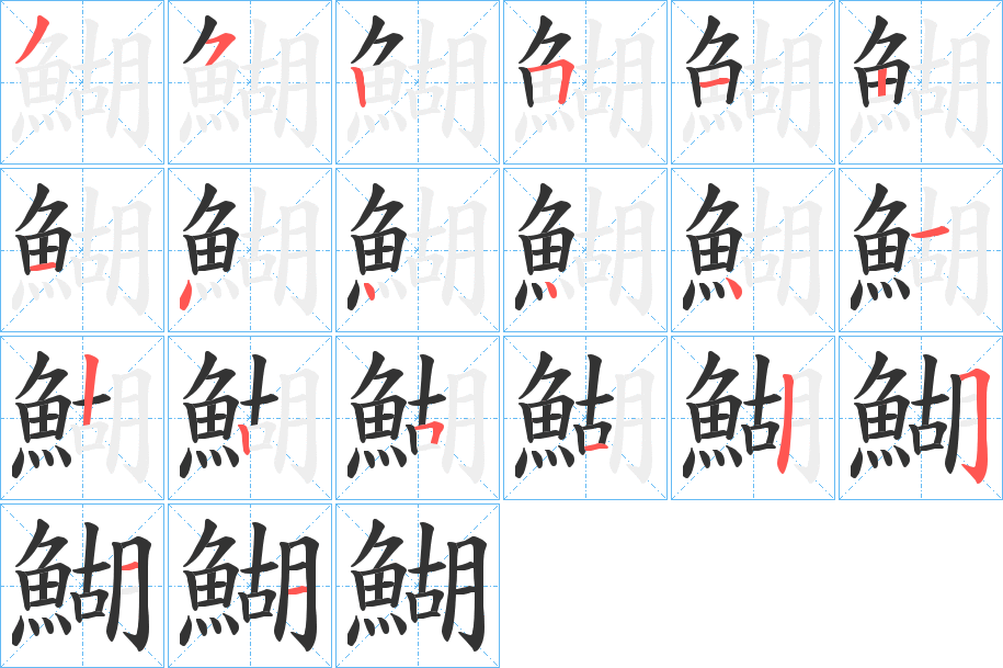 鰗字筆畫(huà)寫(xiě)法